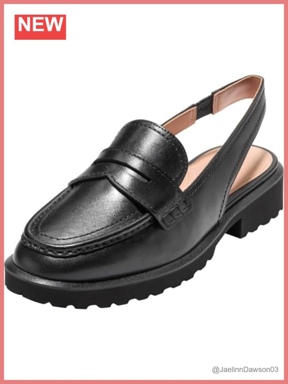 Leather Penny Sling Loafers Women's Business Casual Slip-On